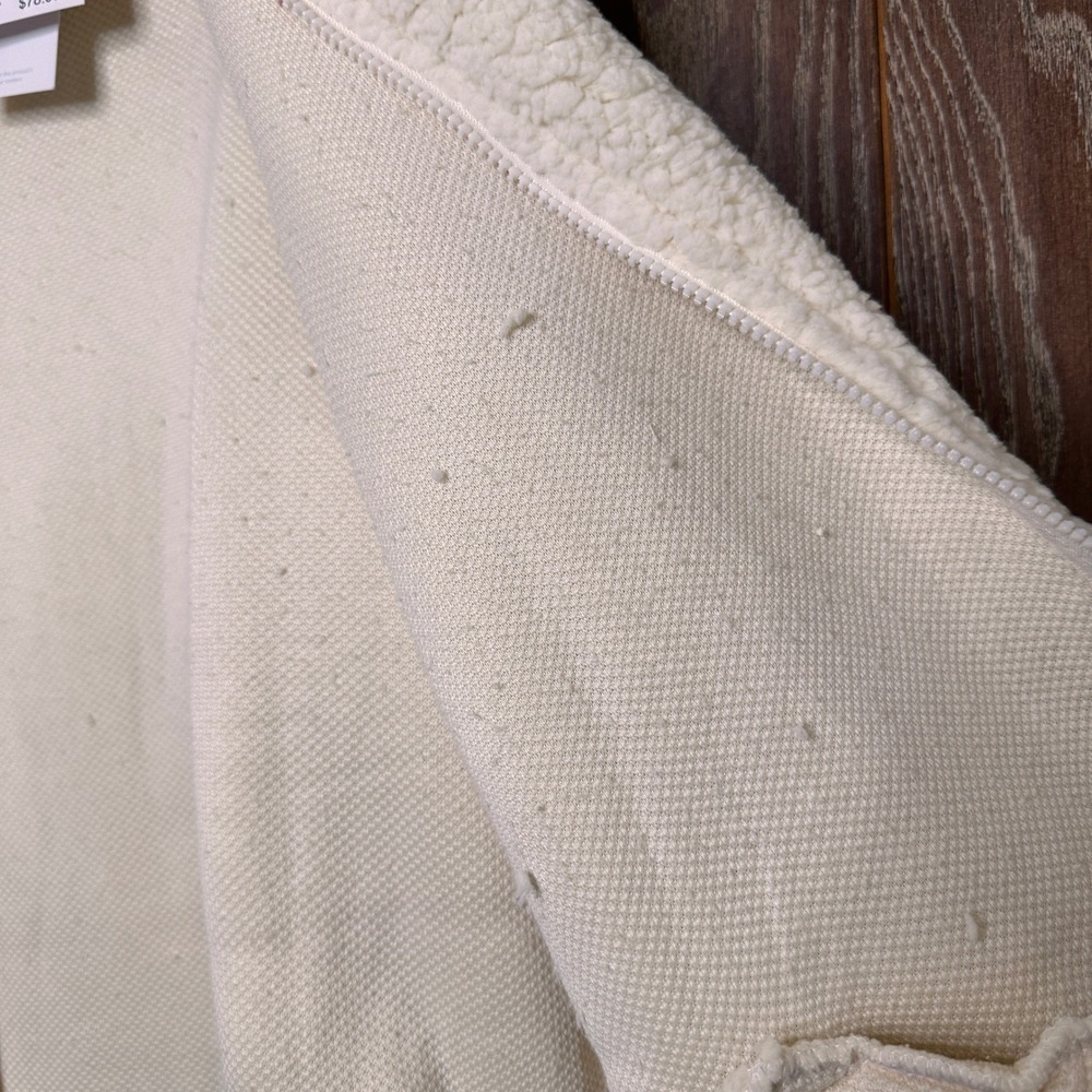 Staple Pigeon Mens Cream Sherpa Fleece Full Zip Jacket Large 2110O10606 NWT - Picture 5 of 8